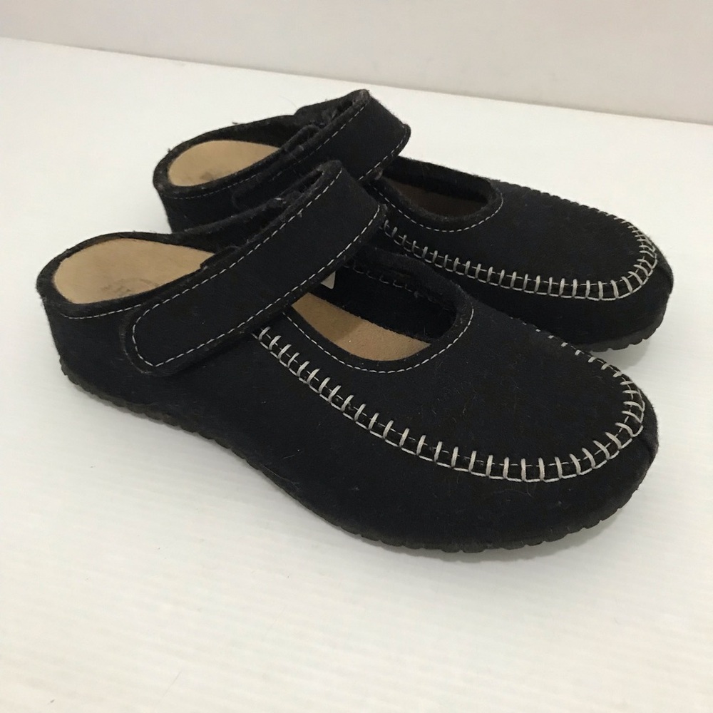 Haflinger Wool Slippers Hard Sole Black Comfort Shoe Women's Size 41